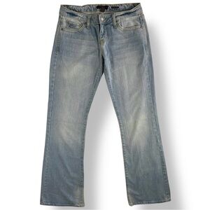 AEROPOSTALE y2k Bedazzled Low Rise Stretch Flare Denim Jeans 5 6 Long Tall